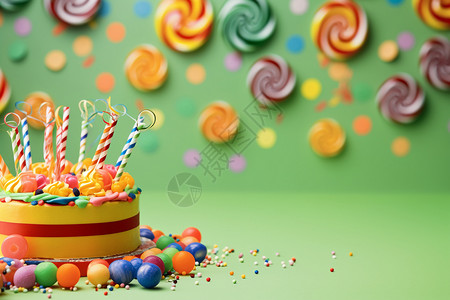 生日派对的蛋糕背景图片