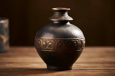 酒工艺古典的青铜酒樽背景