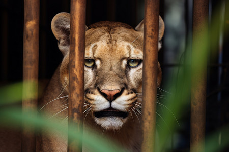 笼子里的狮子图片