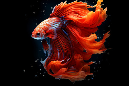 一只红蓝相间的鱼高清图片