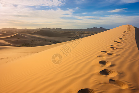 沙漠长长的沙路背景图片