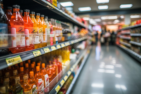 超市商品陈列多样饮品陈列背景