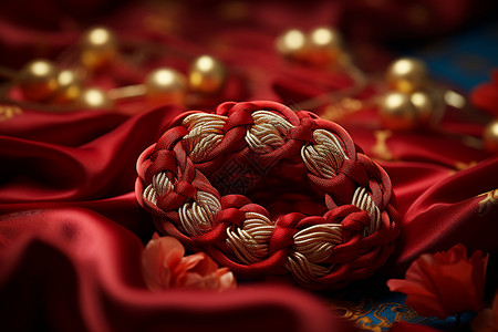 手镯花纹素材红花灯饰中的背景