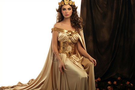 古代公主华丽装扮的外国女人背景