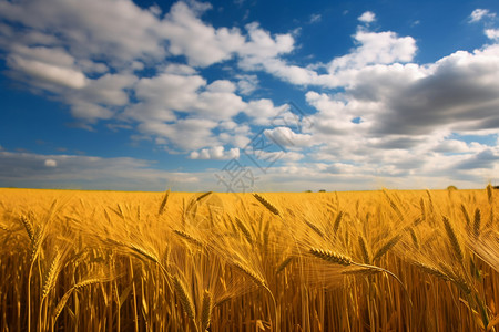 浩瀚金黄的农业麦田图片