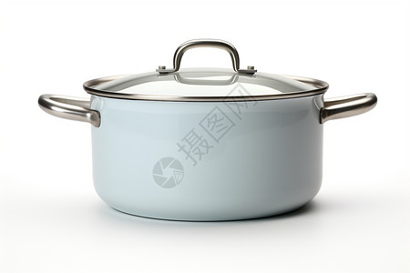精致的锅具烹饪锅白色高清图片
