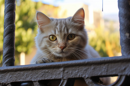 户外玩耍的宠物猫咪图片