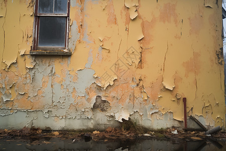 年久失修风化破损的建筑墙壁背景