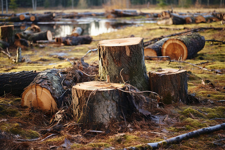 工业木材砍伐工厂图片