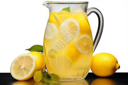 新鲜健康的清凉柠檬水图片