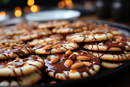 甜蜜诱惑的巧克力坚果饼干图片