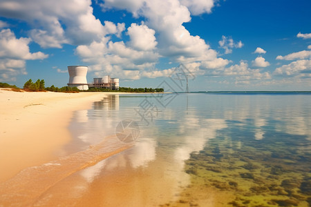 海岸上的核电站图片