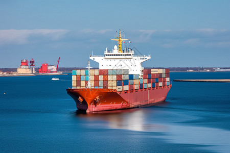 国际贸易素材国际贸易的运输货船背景