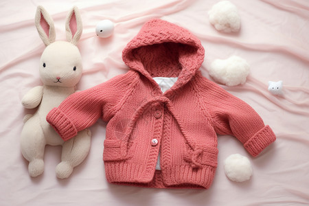 粉色兔子灯笼粉色的保暖服饰背景
