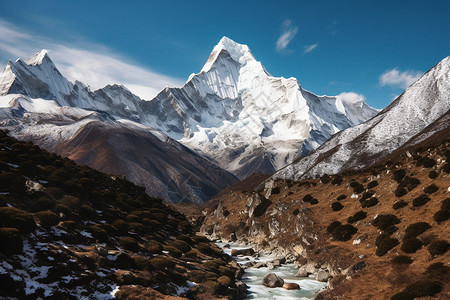 著名的喜马拉雅山脉景观背景图片