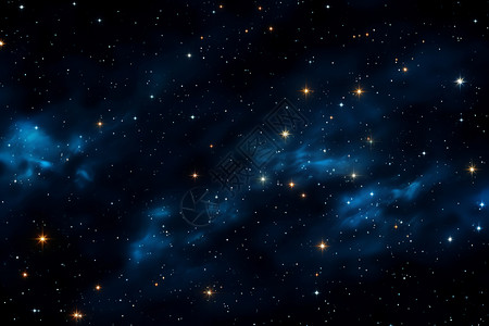 星云密布的夜晚星空景观图片
