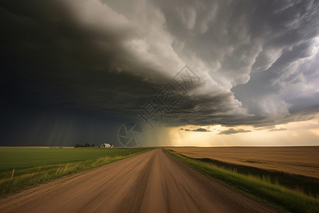 风暴来临的乡村景象图片
