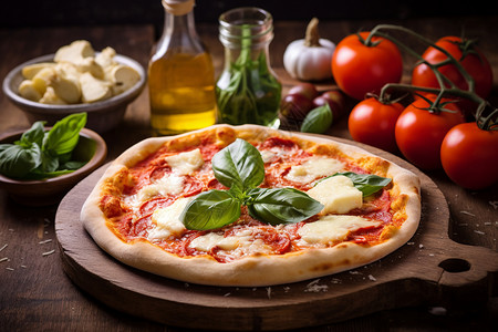 传统美食的意大利披萨图片