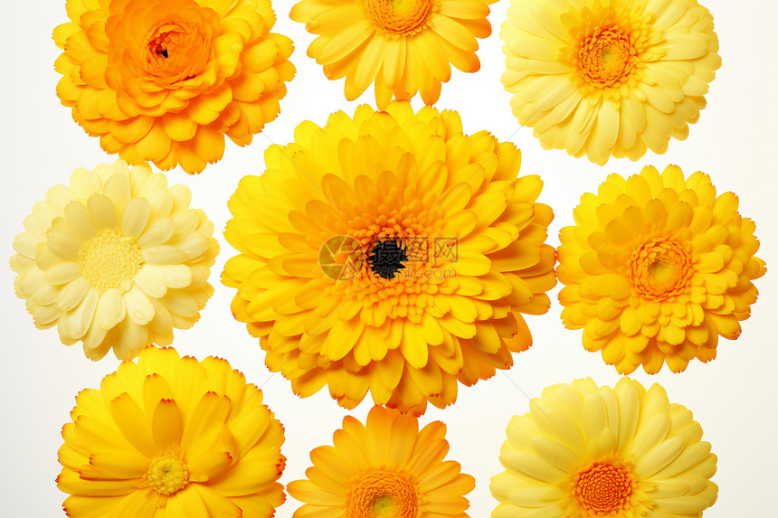 夏季绽放的金盏花花朵图片