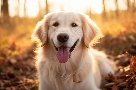 伸舌头的金毛犬背景