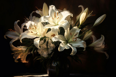 美丽的百合花花束图片