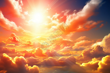 穿过太阳云彩穿过云层的阳光插画