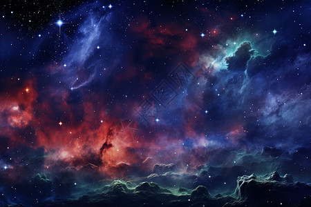 无星的夜星空中的绚烂夜幻设计图片