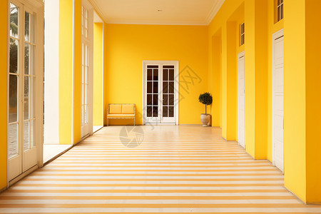 黄白相间的走廊背景图片