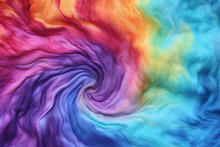 纺织染料彩虹色涡旋状的丝绸背景