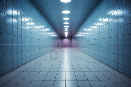 蓝色到紫色的走廊隧道背景图片