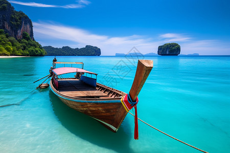 小船和美丽的大海风景图片