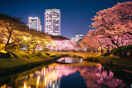夜晚的东京夜景图片