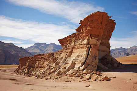 荒漠中的巨石与群山图片