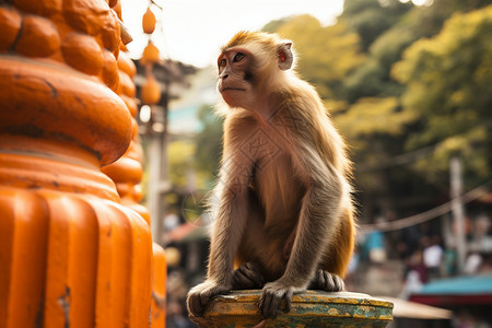 猴子的坐姿背景图片