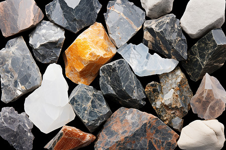 堆积的矿石鹅卵石云母高清图片