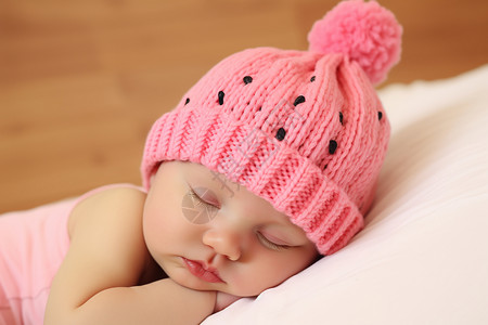宝宝加绒睡衣甜睡中的宝贝女孩背景