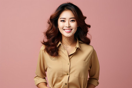 优雅微笑的亚洲女性背景图片