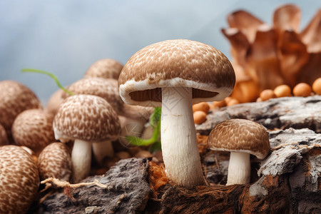 树桩上的蘑菇图片