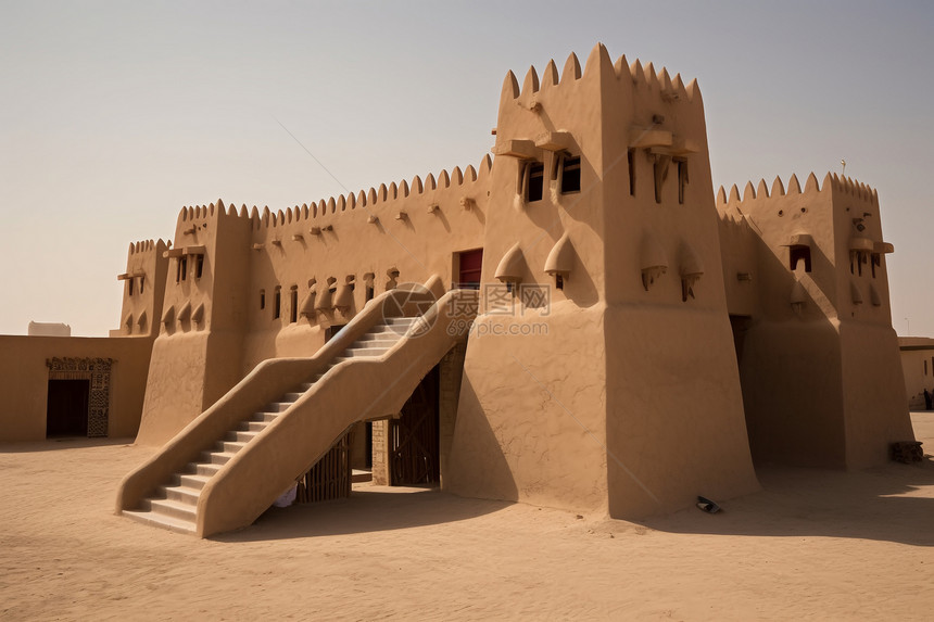历史悠久的沙漠建筑景观图片