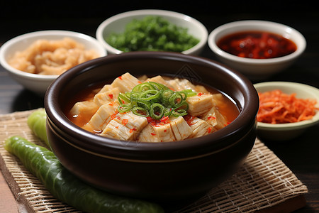 传统美食的韩式大酱汤背景图片
