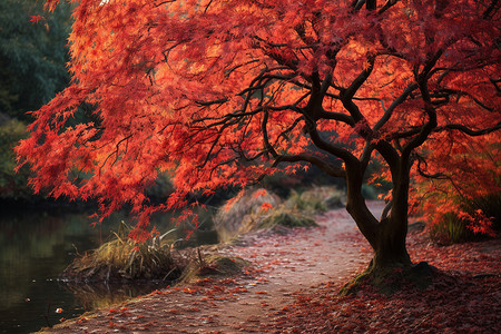 秋日枫叶的绚烂色彩图片