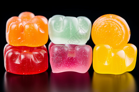 五彩斑斓的果冻糖果背景图片