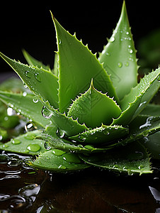 一盆翠绿盆栽室内盆栽芦荟背景