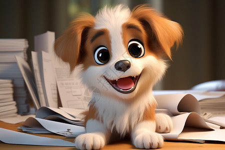 可爱棕色狗可爱的小狗设计图片