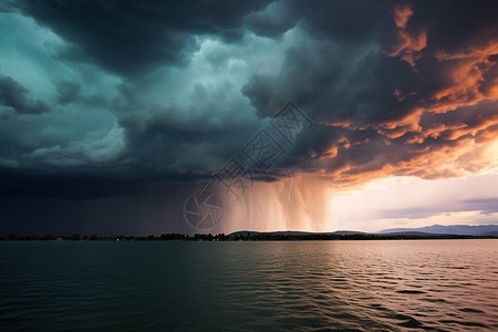 海上的暴风雨背景图片