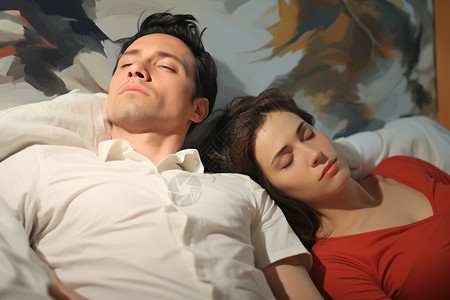 睡觉的夫妻背景图片