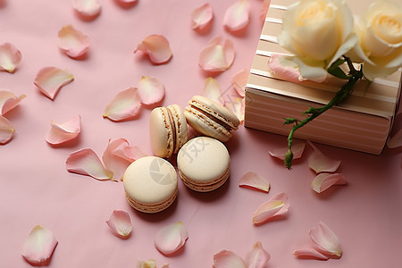 浪漫甜蜜粉色饼干图片