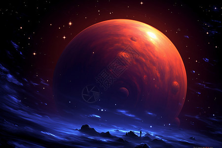 红色星球背景图片