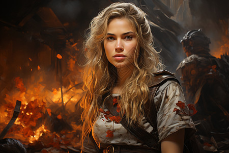 勇敢女战士背景图片