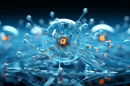 粒子透明素材微观下的生物工程球体设计图片